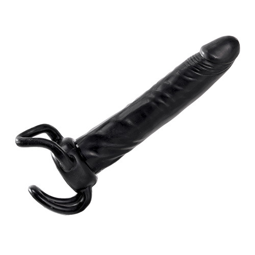 Чёрная насадка-фаллос для двойного проникновения Toyz4lovers INFLATABLE DILDO SLIM DONG T4L-00700323