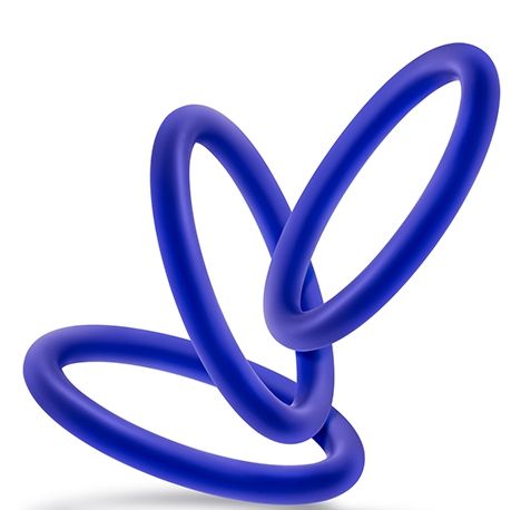 Набор из 3 синих эрекционных колец Blush Novelties VS1 Pure Premium Silicone Cock Rings BL-71812