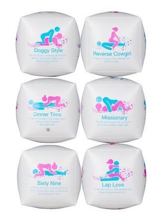 Белый надувной игральный кубик с секс-позициями NMC 160501