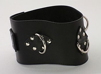 Неподшитый чёрный кожаный ошейник Beastly 10333-1