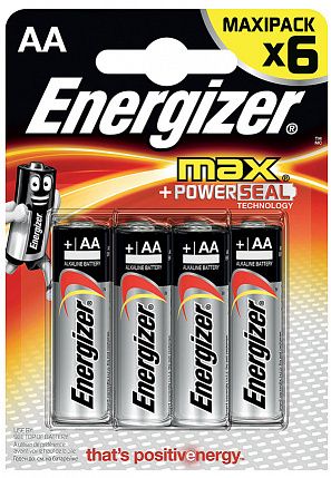 Батарейки Energizer MAX E91/AA 1,5V E300132200P (тип AA, 6 шт)