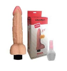 Фаллоимитатор телесного цвета с мошонкой и со встроенным пультом Sextoy 2011 00471 (21,5 см)