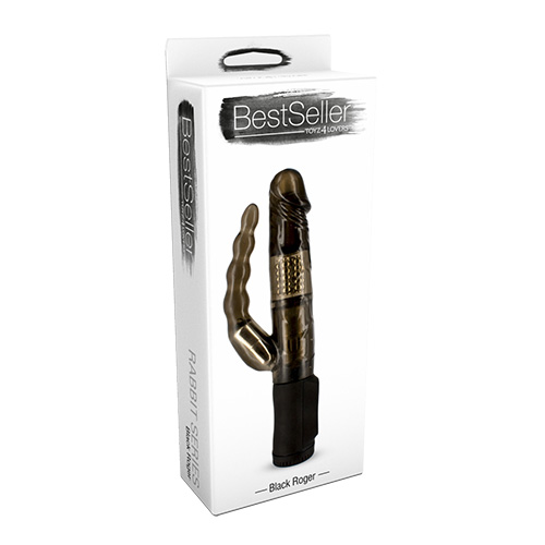 Дымчатый вибратор с анальным хвостом Toyz4lovers DOUBLE VIBE BLACK ROGER T4L-00902606 (21 см)
