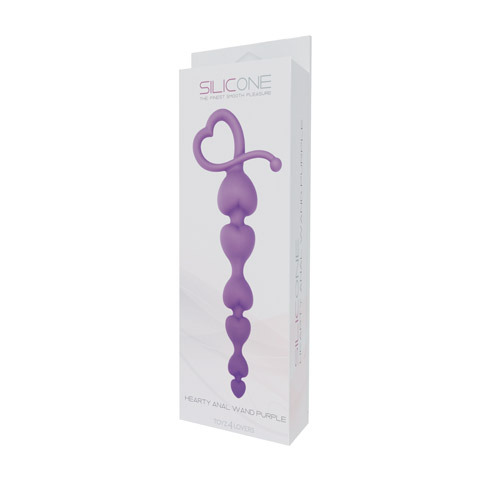 Фиолетовая анальная цепочка с звеньями-сердечками Toyz4lovers HEARTY ANAL WAND SILICONE T4L-00700925 (18 см)