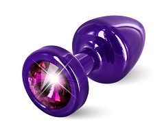 Фиолетовая пробка с малиновым кристаллом DIOGOL ANNI round Purple T1 Fuschia 9020060079 (6 см)
