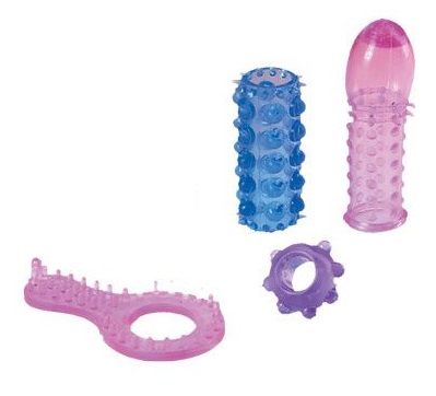 Набор из 4 разноцветных желейных насадок NMC Super Pleasure Set 170010