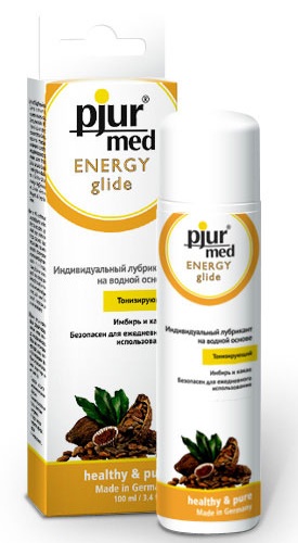 Тонизирующий натуральный лубрикант с имбирем и какао Pjur MED Energy glide MEDENER-100