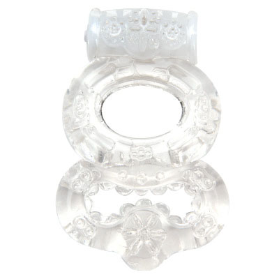 Прозрачное эрекционное кольцо с вибрацией Topco Sales Climax Gems Crystal Ring1006576