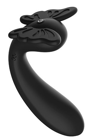 Чёрный вибромассажёр-бабочка Dream Toys BUTTERFLY G 21638