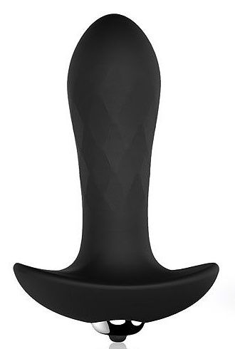Чёрный анальный вибромассажёр с круглым кончиком Bior toys SEM-55175