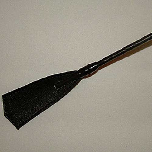 Чёрный короткий плетёный стек с кожаным наконечником-хлопушкой Подиум Р192 (70 см)