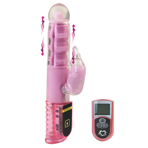 Розовый вибратор с пультом ДУ Baile Clit Criter Rabit BW-046433W-0101 (24,5 см)