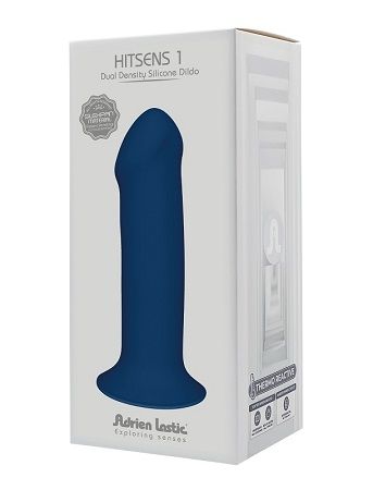 Синий фаллоимитатор двойной плотности Adrien Lastic Hitsens 1 24035 (17,7 см)