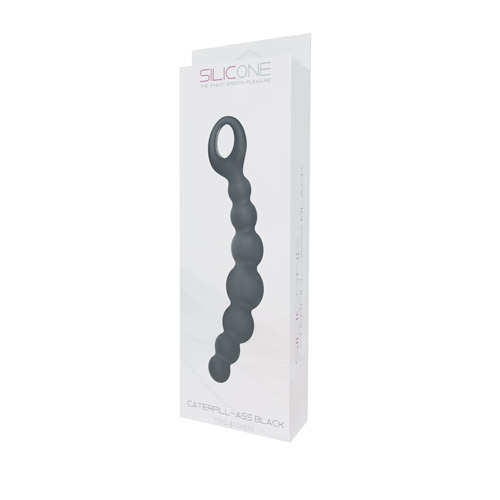 Чёрная анальная цепочка Toyz4lovers CATERPILL-ASS SILICONE BLACK T4L-00700918 (19,5 см)