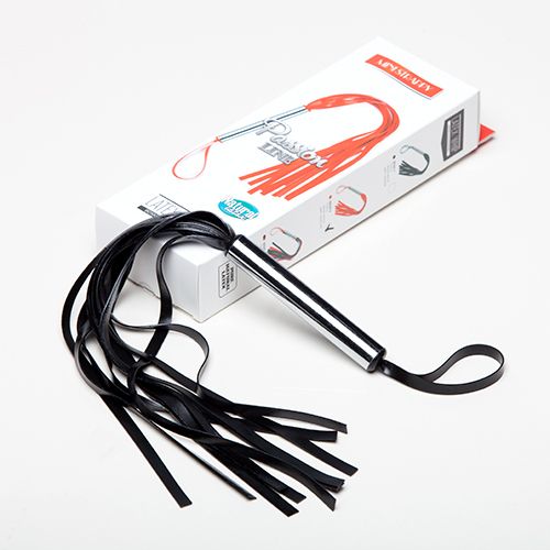 Чёрная мини-плеть с лентами из латекса Sitabella 6020-1 (35 см)