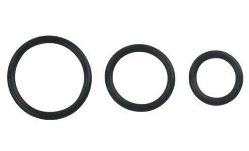 Набор из 3 чёрных колец различного диаметра Baile BI-026013