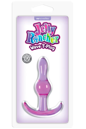 Фиолетовая анальная пробка NS Novelties Jelly Rancher T-Plug Wave NSN-0451-25 (9,7 см)