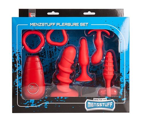 Подарочный набор для мужчин красного цвета Dream Toys MENZSTUFF VIBRATING PLEASURE SET 21246