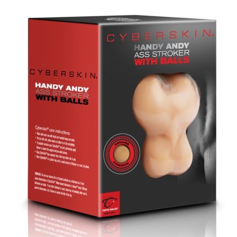 Реалистичный мастурбатор-попка телесного цвета с мошонкой Topco Sales Handy Andy Ass Strocker With Balls  1004037
