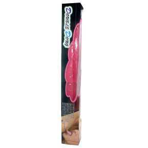 Розовый двухголовый гнущийся фаллоимитатор Baile BW-010011M (37,4 см)