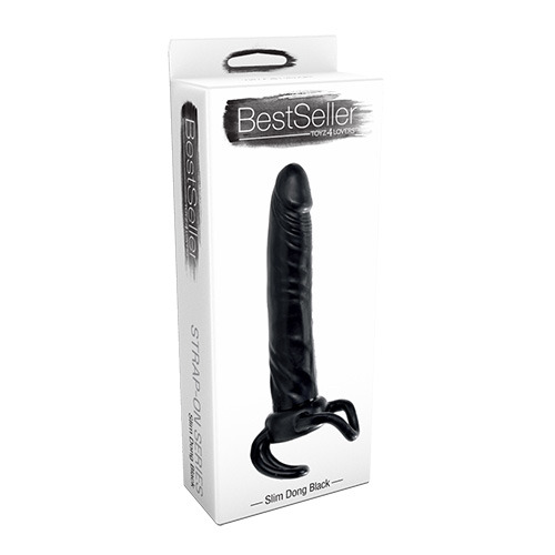 Чёрная насадка-фаллос для двойного проникновения Toyz4lovers INFLATABLE DILDO SLIM DONG T4L-00700323