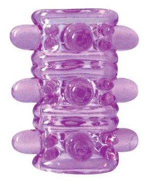 Открытая фиолетовая насадка на пенис Bior toys Crystal Sleeve EE-10085-1 (5,5 см)