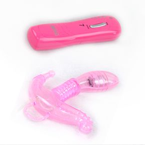 Розовый женский стимулятор точки G, клитора и ануса с вибрацией Baile BI-014038-0101