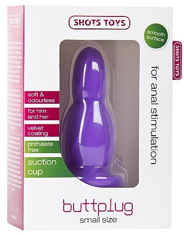 Маленькая фиолетовая анальная втулка Shots Media BV Small Buttplug SHT115PUR (9,2 см)