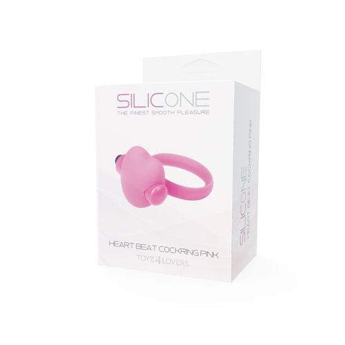 Розовое эрекционное виброкольцо с сердечком Toyz4lovers HEART BEAT COCKRING SILICONE T4L-00801787