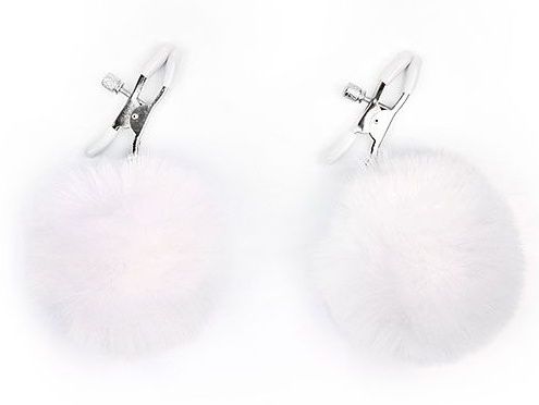 Зажимы для сосков с белым пушком Bior toys NTB-80604