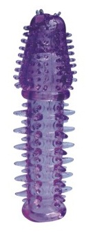 Фиолетовая силиконовая насадка на пенис с закрытой головкой и шишечками Sextoy 2011 00245-3