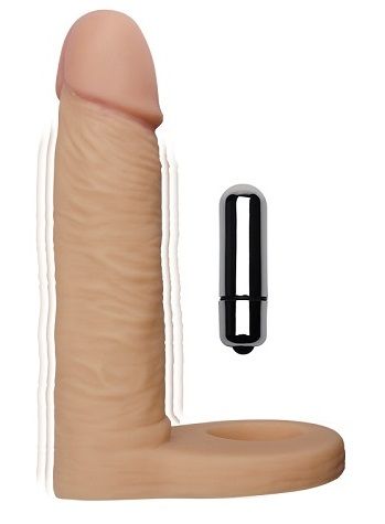 Реалистичная насадка для двойного проникновения с вибрацией Lovetoy LV1131 (14,7 см)