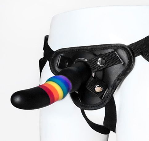 Чёрный поясной страпон Dream Toys STRAP ON SOLID DILDO 21740 (17 см)