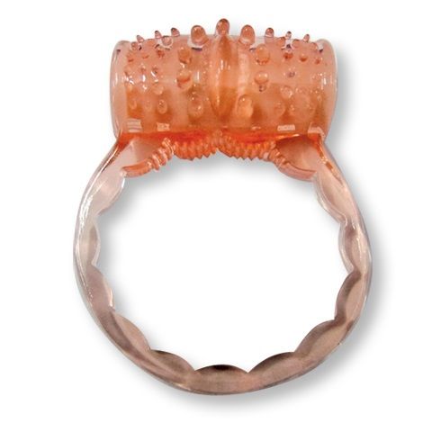 Эрекционное виброкольцо оранжевого цвета Luxe VIBRO «Бархатный молот»