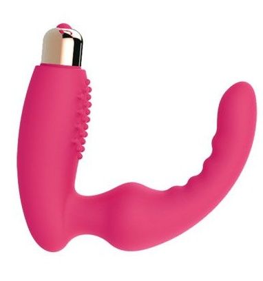 Розовый вибростумулятор простаты с изогнутым кончиком Bior toys ST-40137-16