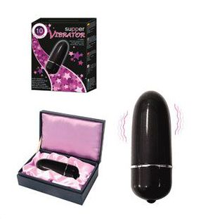 Чёрная перламутровая вибропуля с 10 режимами вибрации Baile BI-014050-0801