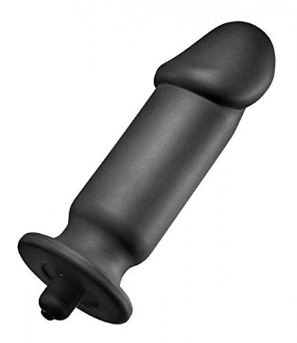 Чёрный анальный вибратор XR Brands XL Silicone Vibrating Anal Plug TF1769 (19,5 см)