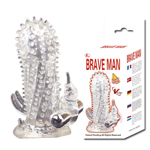 Прозрачная насадка-удлинитель с пупырышками, усиками и вибрацией Baile BI-026205-0702