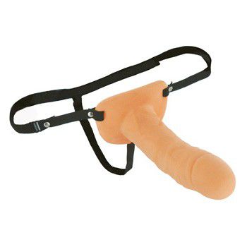 Телесный страпон с полостью XR Brands HOLLOW  AC855