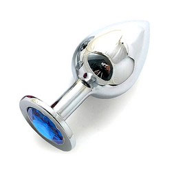 Анальная пробка с голубым кристаллом Anal Jewelry Plug BUTT PLUG Large SL-05 (9,5 см)