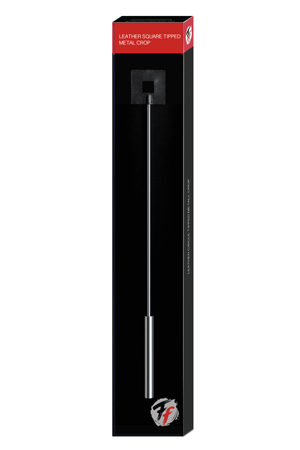 Чёрный стек металлический с квадратным кожаным наконечником Sitabella Leather Square Tipped Metal Crop FF0046-23 (58 см)