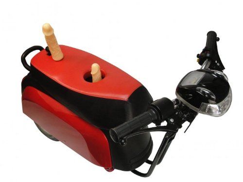 Красная с чёрным секс-машина в форме мотоцикла Leco Super Motor NM-100-6