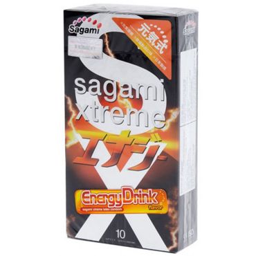 Прозрачные презервативы с ароматом энергетика Sagami Xtreme Energy №10 (10 шт)