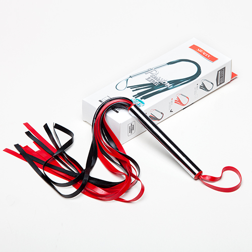 Плеть чёрно-красная из латекса с хвостами в виде лент Sitabella 6021-12 (55 см)