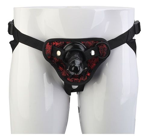 Чёрно-красные трусики с насадкой Dream Toys STRAP-ON DILDO 21641 (14,5 см)