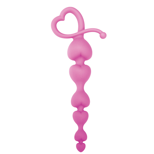 Розовая анальная цепочка с звеньями-сердечками Toyz4lovers HEARTY ANAL WAND SILICONE T4L-00700924 (18 см)