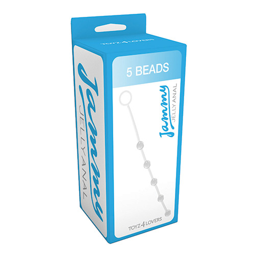 Прозрачная анальная цепочка с 5 шариками Toyz4lovers JAMMY JELLY ANAL 5 BEADS CRYSTALL T4L-00700722 (38 см)