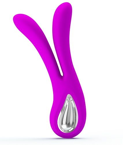 Лиловый сплит-вибратор двумя отростками Baile Ulysses BI-014475