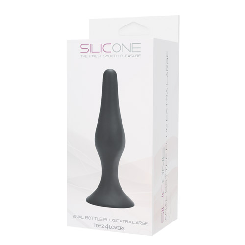 Крупная чёрная анальная пробка из силикона Toyz4lovers ANAL BOTTLE PLUG SILICONE EXTRALARGE T4L-00700912 (15,5 см)