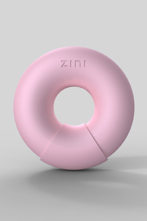 Розовый многофункциональный вибратор ZINI DONUT STRAWBERRY ZV032